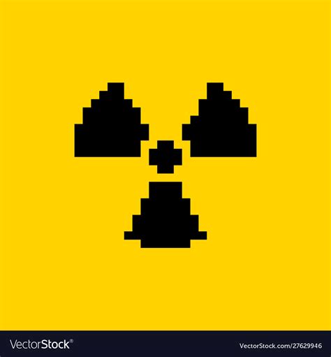 Radiation Hazard Pixel Art Ionizing Symbol Icon Vector Image