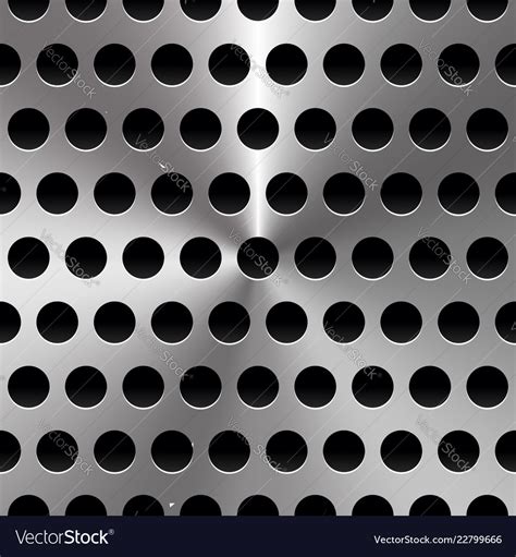 Metal Sheet Surface With Holes Perforated Vector Image