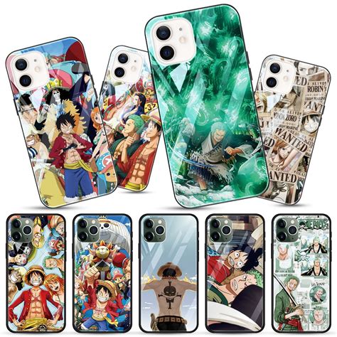 One Piece Zoro Luffy Tempered Glass Case For Iphone 11 12 7 8 Xr X 6 6s