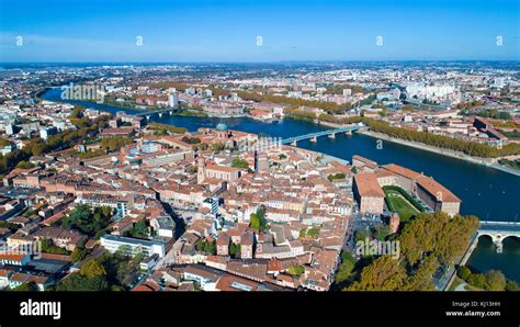 Aerial View Of Toulouse City In Haute Garonne France Stock Photo