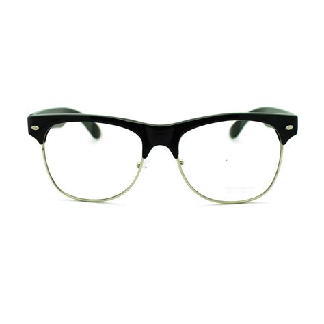 Nerd and hipster glasses offer smart and stylish urban looks. Unisex 20s Hipster Classic Retro Nerdy Geek Half Horn Rim ...