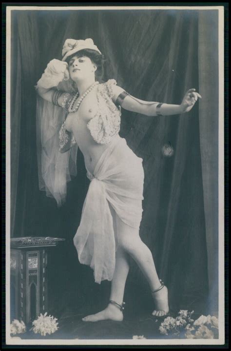 French Nude Woman Arab Style Slave Girl Original Early 1900s Photo Postcard Ebay