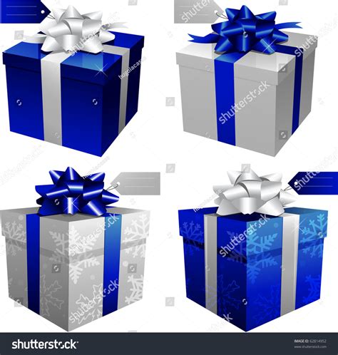 Blue Christmas T Boxes Stock Vector Illustration 62814952 Shutterstock