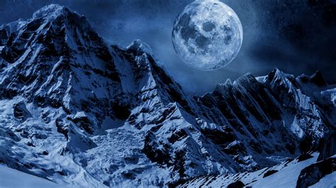 Moon In Mountains Free Stock Photo Public Domain Pictures