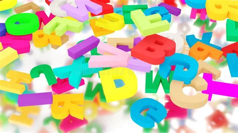 Abstract Background Multicolor 3D Letters Floating Stock Illustration