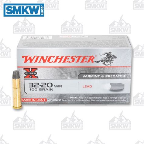 Winchester Super X 32 20 Wcf 100 Grain Lead Flat Nose 50 Rounds Smkw