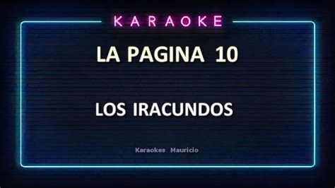 Karaoke Los Iracundos La Página 10 Demo Remasterizado Youtube