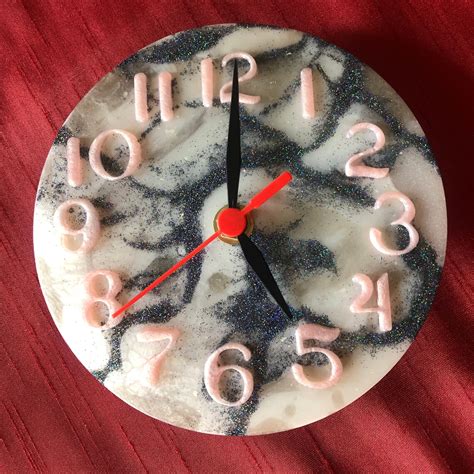 Marble Effect Resin Clock Handmade Made To Order Etsy