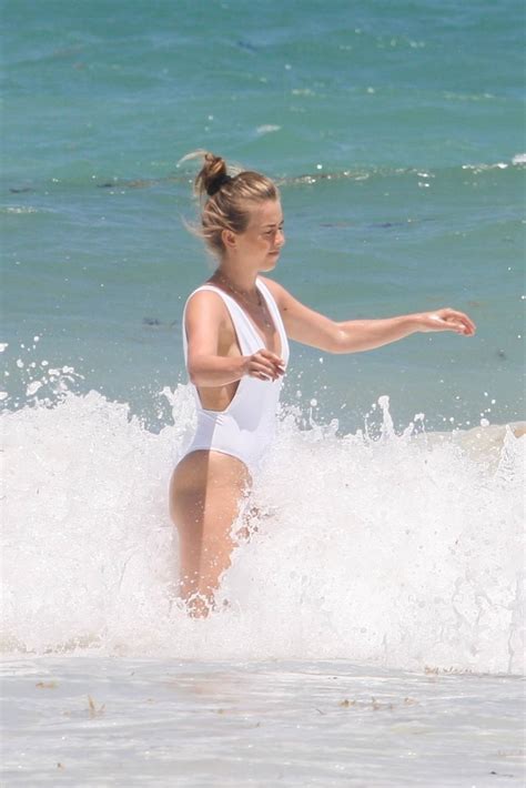 Julianne Hough In White Swimsuit On The Beach In Tulum Gotceleb
