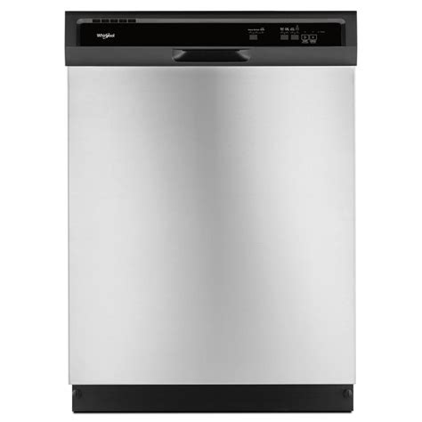 Whirlpool 24 In Front Control Built In Tall Tub Dishwasher In Stainless Steel With 1 Hour Wash