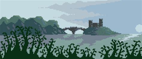 Artstation A Pixel Art Castle Background
