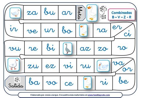 Juegos de memoria, lógica y habilidad para niños. Juegos de la oca para leer sílabas y palabras - Familia y ...