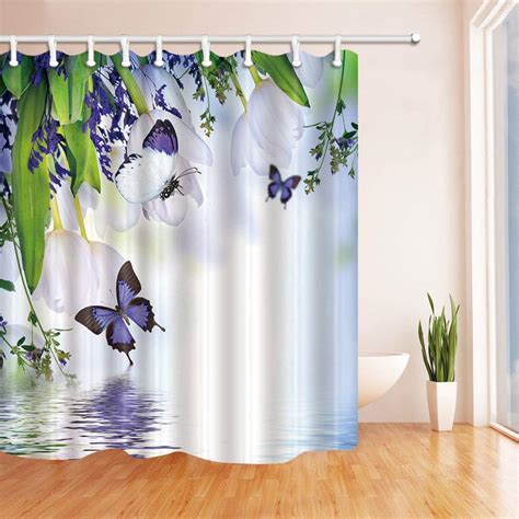 Beautiful butterfly bathroom decorations for exciting new beginnings. ARTJIA Butterfly Decor Butterflies Playing over River in ...