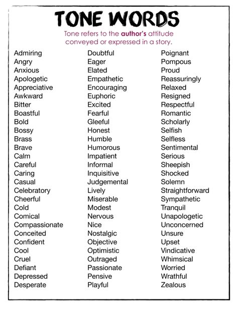 Tone And Mood Examples 150 Words Free Printable Pdf