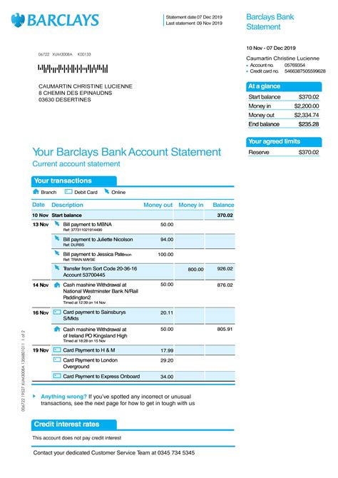 You have the options to view your statement on your online account or to have the report delivered to your email. Barclays Bank Statement psd template: High quality template