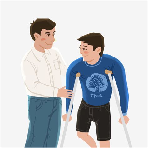 Caring For Disabled People Illustration Character Design Commercial