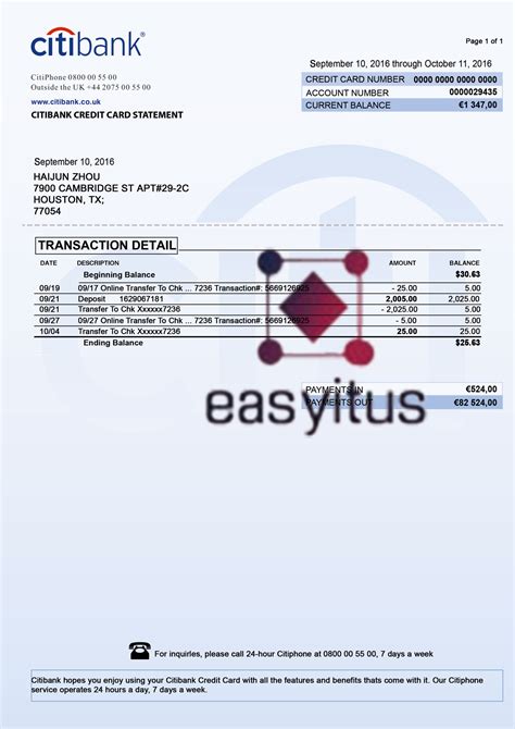 Citybank Statement Fully Editable Psd File Easyitus