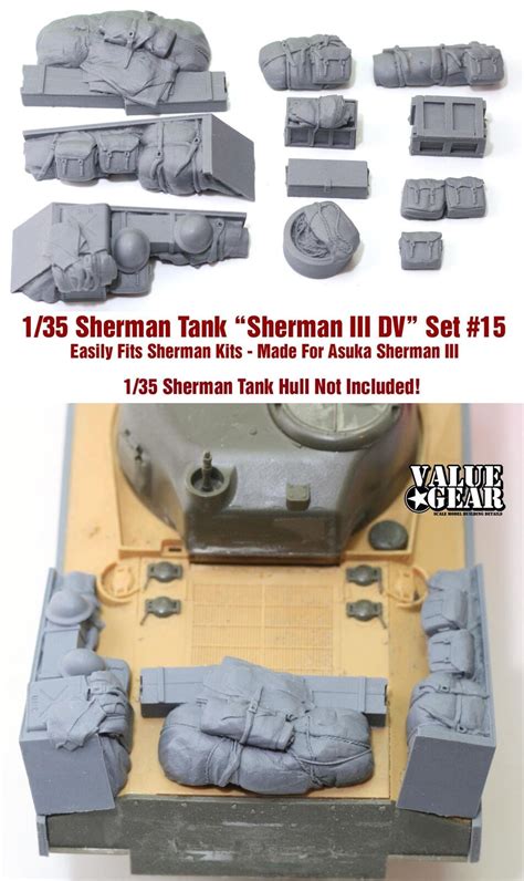135 Scale Resin Kit Us Sherman Engine Deck And Stowage Set 15 Fields