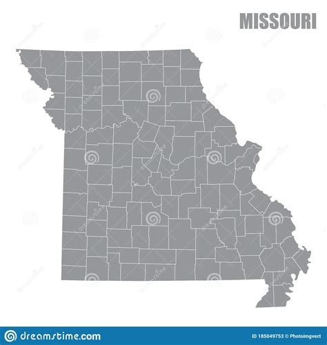 Missouri County Map Royalty Free Stock Photo 185049753