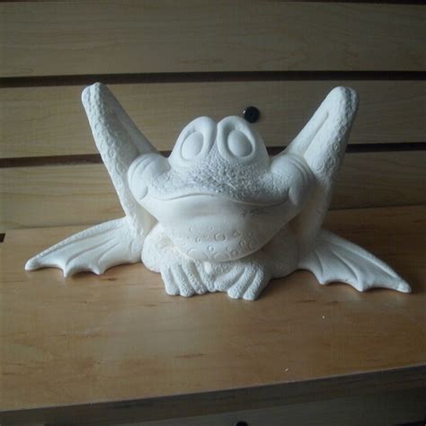 Unpainted Ceramic Bisque Outdoor Garden Frog Statue Ceramic Etsy