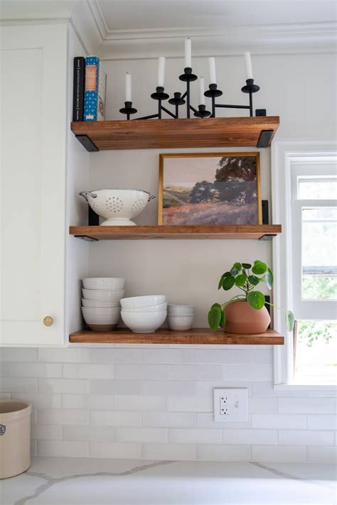 Cedar is a soft wood so relatively easy to cut and drill. DIY, budget-friendly floating-look open shelves! in 2020 | Floating shelves diy, Shelves, Diy ...