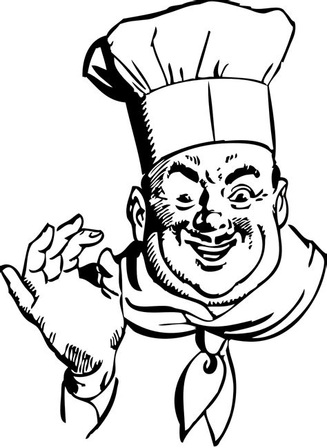 Picture Of Cartoon Chef Outline Chef With A Moustache And Toque Stock