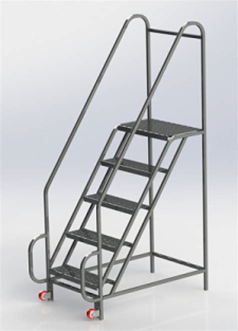 Stainless Steel Tilt And Roll Clean Room Ladder Fai