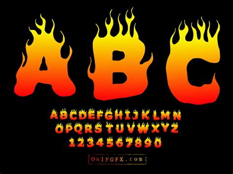 Fire Flame Alphabet Eps Svg