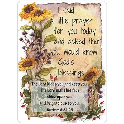 I asked for happiness for you in all things great and small. (10 Ct) I Said a Little Prayer for You Numbers 6:24-25 (Sunflowers) Verse Cards YC875