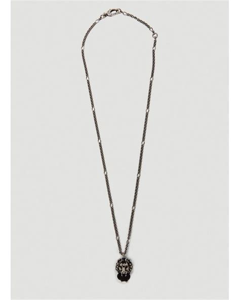 Gucci Lion Head Necklace In Metallic Lyst