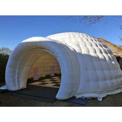 White Giant Inflatable Igloo Dome Tent With Tunnel Entrance From