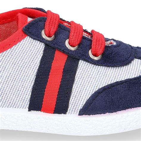 Combined Cotton Canvas Tennis Shoes With Ties Closure Tk018 Okaaspain
