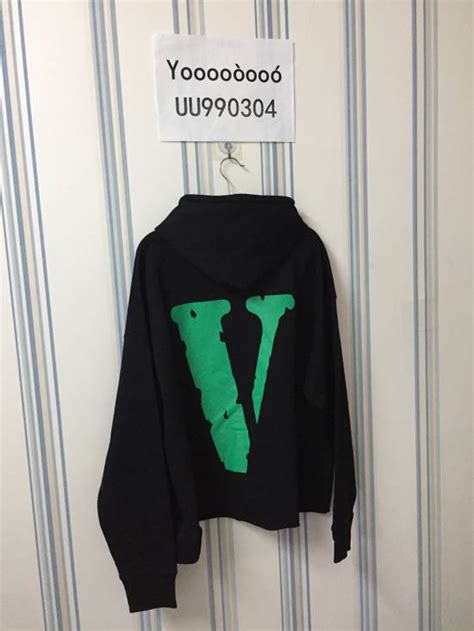 Vlone Brand New Green Staple Black Hoodie Grailed