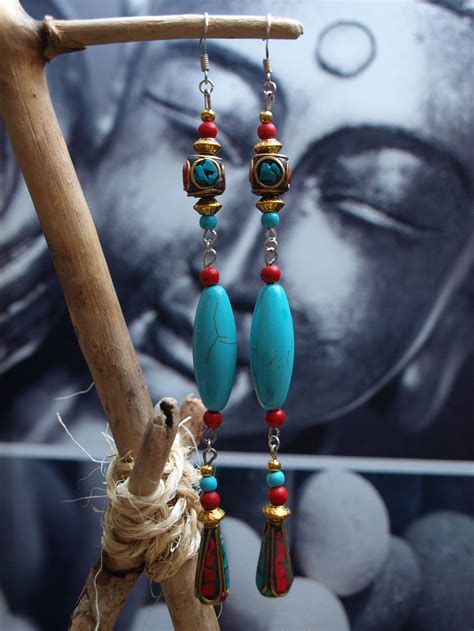 Aretes tribales étnicos nepalíes creando perlas nepalíes LB Etsy España