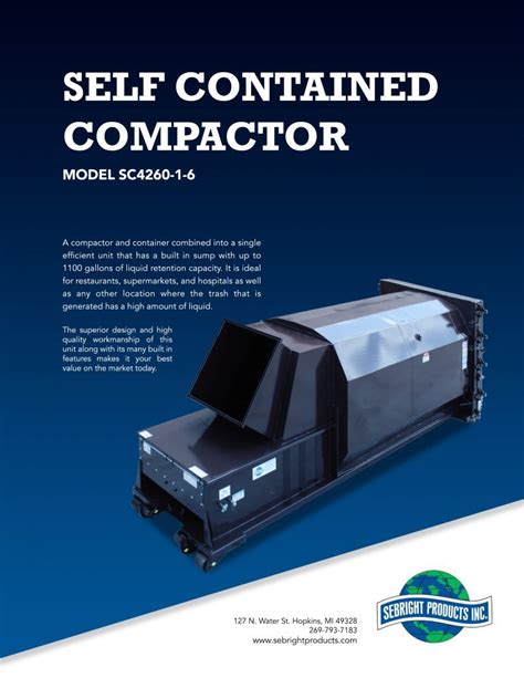 self contained compactor 4260 sebright products inc