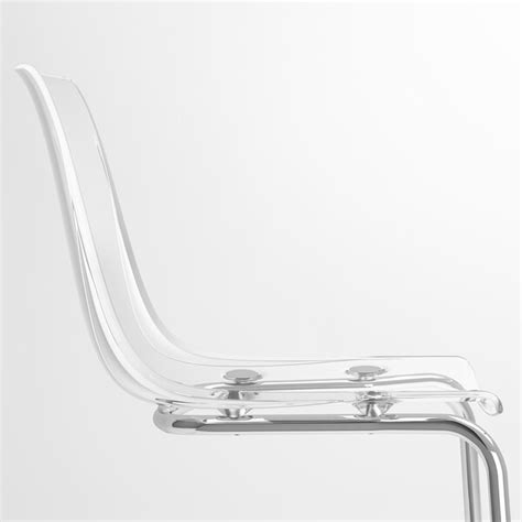 It picks up the colors of the room and appears to be floating. TOBIAS Chair, clear, chrome plated - IKEA