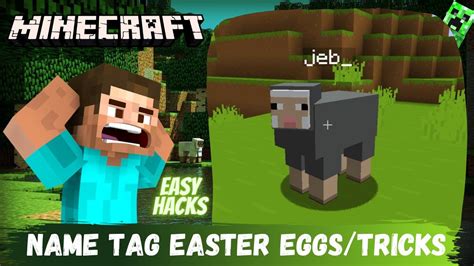 Minecraft Secret Name Tag Easter Eggstricks Jeb Easy Hacks Youtube