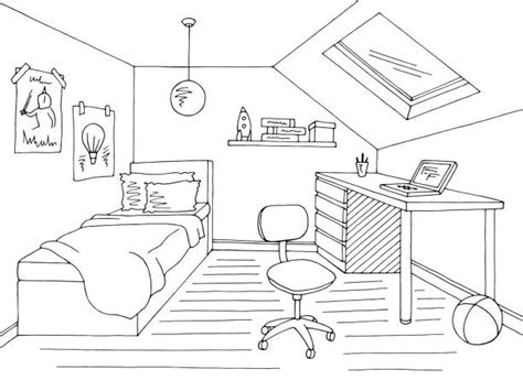 White And Black Bedrooms Pictures Illustrations Royalty Free Vector