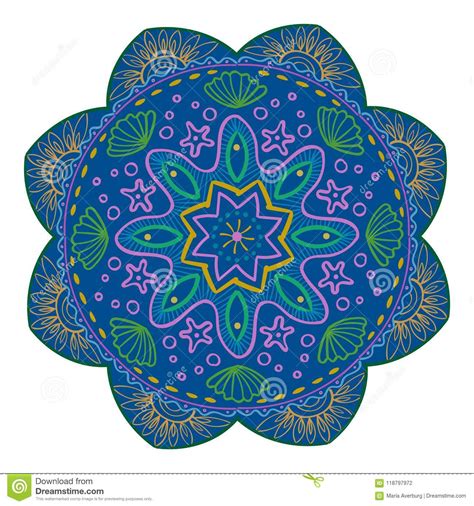 This starflower mandala looks really thick and juicy because it's made of a thick yarn. Mandala Vector Design Element. Round Ornament Decoration ...