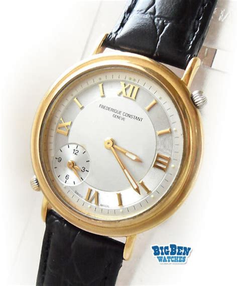 Classic Frederique Constant Dual Time Geneve Watch With Twin