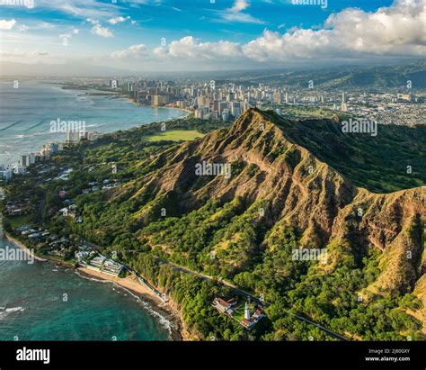 Aerial View Diamond Head Crater High Resolution Stock Photography And