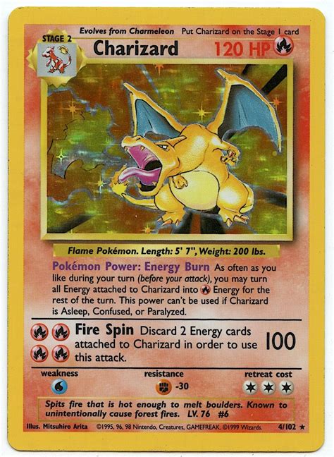 Pokemon Charizard 120 HP 4/102 Holo Card | Auction Daily