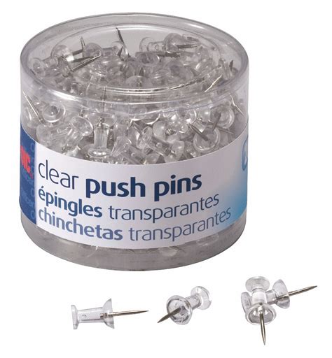 Officemate Clear Push Pins 12 In Length 1wea935711 Grainger