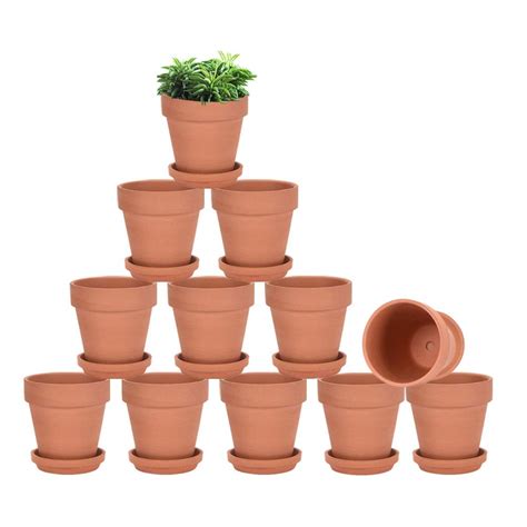 Buy Vensovo Terracotta Pots With Saucer 12 Pack 3 Inch Clay Pot