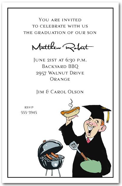 Dinner and 50's dance will follow sandpepper clubhouse 4580 main street austin, texas. Grilling Grad Party Invitation, Graduation Invitation