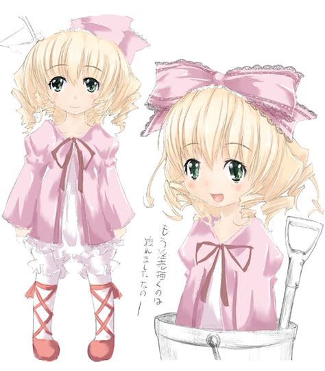 Abubu Hinaichigo Rozen Maiden S Girl Blonde Hair Bow Bucket Green Eyes Pink Bow