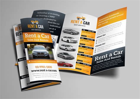 Rent A Car Trifold Brochure Brochure Templates Creative Market