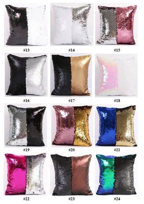 Diy Mermaid Sequin Cushion Cover Magical Pink Throw Pillowcase