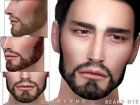 Sims 4 Cc Custom Content Facial Hair Selengs Beard N15 Sims 4