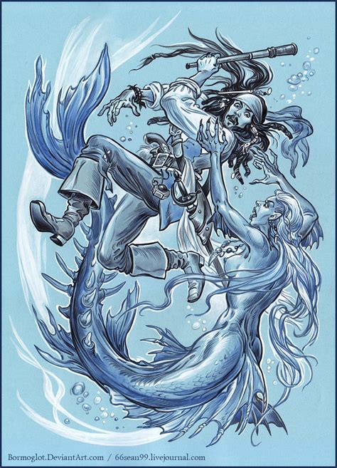 Mermaids Attack Pirates Of The Caribbean Art Piratesofthecaribbean